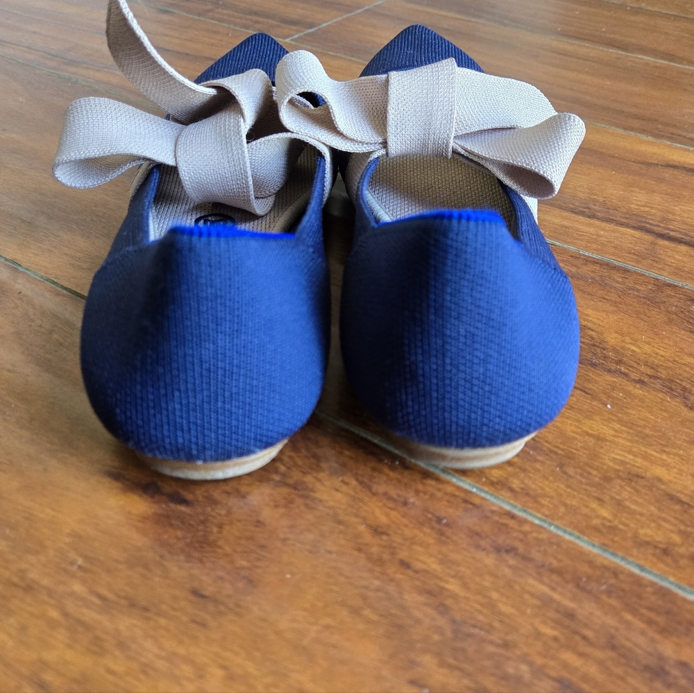 Rothy’s Sapphire Blue Mary Jane Bow Flats Pointed Toe Balletcore Size 8 - Picture 8 of 16